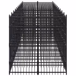 vidaXL Outdoor Dog Kennel Steel 18.43 m? Garden Puppy Enclosure Dog House
