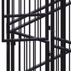 vidaXL Outdoor Dog Kennel with Roof Steel 3.69 m? Puppy Enclosure Dog House - Additional view 4
