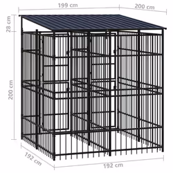 vidaXL Outdoor Dog Kennel with Roof Steel 3.69 m? Puppy Enclosure Dog House - Additional view 6