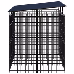 vidaXL Outdoor Dog Kennel with Roof Steel 5.53 m? Puppy Enclosure Dog House - Additional view 2