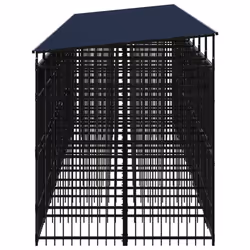 vidaXL Outdoor Dog Kennel with Roof Steel 16.59 m? Puppy Enclosure Dog House