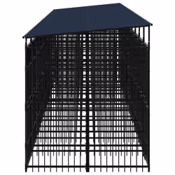 vidaXL Outdoor Dog Kennel with Roof Steel 18.43 m? Puppy Enclosure Dog House