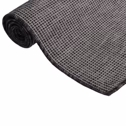 vidaXL Outdoor Flatweave Rug Patio Garden Runner Mat Area Rug Floor Carpet - grey, 140 x 200 cm