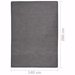 vidaXL Outdoor Flatweave Rug Patio Garden Runner Mat Area Rug Floor Carpet - grey, 140 x 200 cm - Additional view 5
