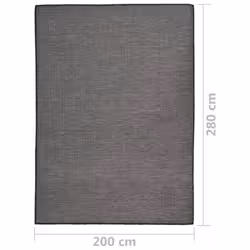 vidaXL Outdoor Flatweave Rug Patio Garden Runner Mat Area Rug Floor Carpet - grey, 200 x 280 cm - Additional view 5