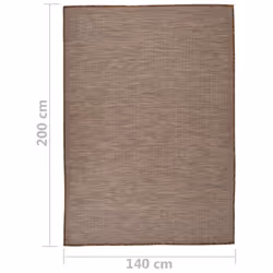vidaXL Outdoor Flatweave Rug Patio Garden Runner Mat Area Rug Floor Carpet - brown, 140 x 200 cm - Additional view 3