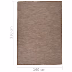 vidaXL Outdoor Flatweave Rug Patio Garden Runner Mat Area Rug Floor Carpet - brown, 160 x 230 cm - Additional view 3