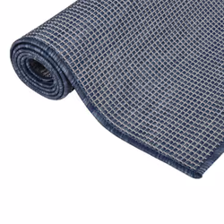 vidaXL Outdoor Flatweave Rug Patio Garden Runner Mat Area Rug Floor Carpet - blue, 80 x 250 cm - Additional view 2
