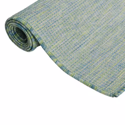 vidaXL Outdoor Flatweave Rug Patio Garden Runner Mat Area Rug Floor Carpet - turquoise, 80 x 250 cm