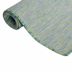 vidaXL Outdoor Flatweave Rug Patio Garden Runner Mat Area Rug Floor Carpet - turquoise, 200 x 280 cm - Additional view 2