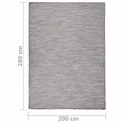 vidaXL Outdoor Flatweave Rug Patio Garden Runner Mat Area Rug Floor Carpet - brown and black, 200 x 280 cm - Additional view 2