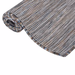 vidaXL Outdoor Flatweave Rug Patio Garden Runner Mat Area Rug Floor Carpet - brown and black, 200 x 280 cm - Additional view 4
