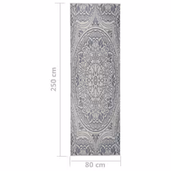 vidaXL Outdoor Flatweave Rug Patio Garden Runner Mat Area Rug Floor Carpet - blue pattern, 80 x 250 cm - Additional view 5