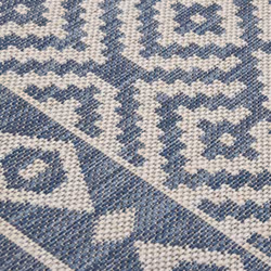 vidaXL Outdoor Flatweave Rug Patio Garden Runner Mat Area Rug Floor Carpet - blue stripes, 80 x 250 cm - Additional view 4
