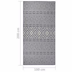 vidaXL Outdoor Flatweave Rug Patio Garden Runner Mat Area Rug Floor Carpet - blue stripes, 100 x 200 cm - Additional view 3