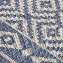 vidaXL Outdoor Flatweave Rug Patio Garden Runner Mat Area Rug Floor Carpet - blue stripes, 160 x 230 cm - Additional view 4