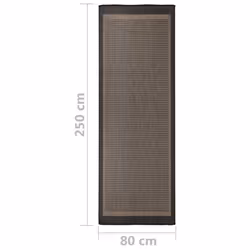 vidaXL Outdoor Flatweave Rug Patio Garden Runner Mat Area Rug Floor Carpet - dark brown, 80 x 250 cm - Additional view 5