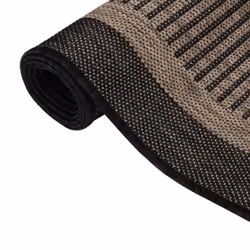 vidaXL Outdoor Flatweave Rug Patio Garden Runner Mat Area Rug Floor Carpet - dark brown, 140 x 200 cm - Additional view 2