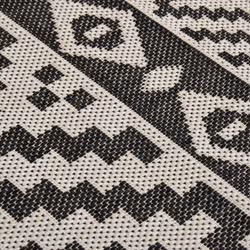 vidaXL Outdoor Flatweave Rug Patio Garden Runner Mat Area Rug Floor Carpet - black stripes, 80 x 250 cm - Additional view 4