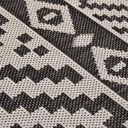vidaXL Outdoor Flatweave Rug Patio Garden Runner Mat Area Rug Floor Carpet - black stripes, 120 x 170 cm - Additional view 4