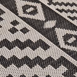 vidaXL Outdoor Flatweave Rug Patio Garden Runner Mat Area Rug Floor Carpet - black stripes, 200 x 280 cm - Additional view 4