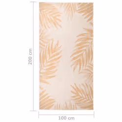 vidaXL Outdoor Flatweave Rug Patio Garden Runner Mat Area Rug Floor Carpet - leaf pattern, 100 x 200 cm