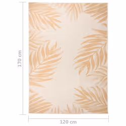 vidaXL Outdoor Flatweave Rug Patio Garden Runner Mat Area Rug Floor Carpet - leaf pattern, 120 x 170 cm - Additional view 5