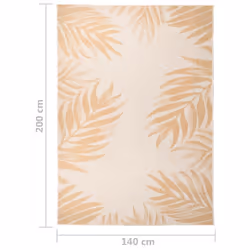 vidaXL Outdoor Flatweave Rug Patio Garden Runner Mat Area Rug Floor Carpet - leaf pattern, 140 x 200 cm - Additional view 3