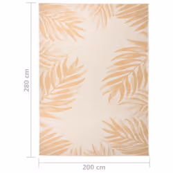 vidaXL Outdoor Flatweave Rug Patio Garden Runner Mat Area Rug Floor Carpet - leaf pattern, 200 x 280 cm - Additional view 3