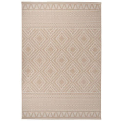 vidaXL Outdoor Flatweave Rug Patio Garden Runner Mat Area Rug Floor Carpet - brown stripes, 160 x 230 cm