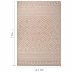 vidaXL Outdoor Flatweave Rug Patio Garden Runner Mat Area Rug Floor Carpet - brown stripes, 160 x 230 cm - Additional view 5