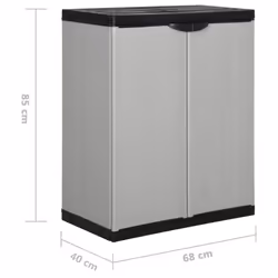 vidaXL Garden Storage Cabinet with 1 Shelf Grey&Black Cupboard Utility Cabinet