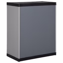 vidaXL Garden Storage Cabinet with 1 Shelf Grey&Black Cupboard Utility Cabinet - Additional view 4