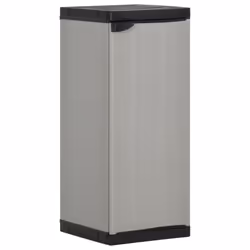 vidaXL Garden Storage Cabinet with 1 Shelf Grey and Black Utility Cabinet Rack