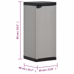vidaXL Garden Storage Cabinet with 1 Shelf Grey and Black Utility Cabinet Rack