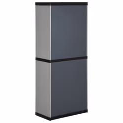 vidaXL Garden Storage Cabinet with 3 Shelves Grey & Black Utility Cabinet - Additional view 4