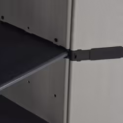 vidaXL Garden Storage Cabinet with 3 Shelves Grey & Black Cupboard Locker Rack - Additional view 7