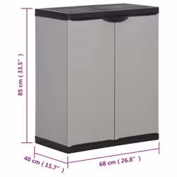 vidaXL Garden Waste Cabinet Grey and Black PP Trash Bin Rubbish Separator Sack - Additional view 10