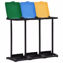 vidaXL Bin Bag Stands with Lid 240-330 L Multicolour PP Garbage Bag Holder - Additional view 2