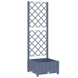 vidaXL Garden Planter with Trellis Plant Pot Flower Pot Planter Blue Grey PP