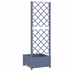 vidaXL Garden Planter with Trellis Plant Pot Flower Pot Planter Blue Grey PP - Additional view 6