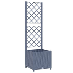 vidaXL Garden Planter with Trellis Plant Pot Flower Pot Planter Blue Grey PP