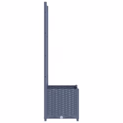 vidaXL Garden Planter with Trellis Plant Pot Flower Pot Planter Blue Grey PP - Additional view 6