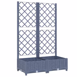 vidaXL Garden Planter with Trellis Plant Pot Flower Pot Planter Blue Grey PP