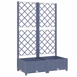 vidaXL Garden Planter with Trellis Plant Pot Flower Pot Planter Blue Grey PP
