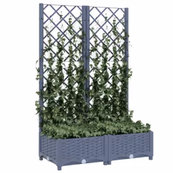 vidaXL Garden Planter with Trellis Plant Pot Flower Pot Planter Blue Grey PP