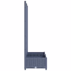 vidaXL Garden Planter with Trellis Plant Pot Flower Pot Planter Blue Grey PP - Additional view 5