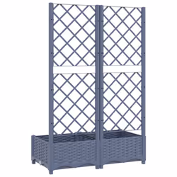 vidaXL Garden Planter with Trellis Plant Pot Flower Pot Planter Blue Grey PP - Additional view 6