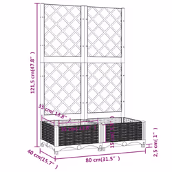 vidaXL Garden Planter with Trellis Plant Pot Flower Pot Planter Blue Grey PP - Additional view 8