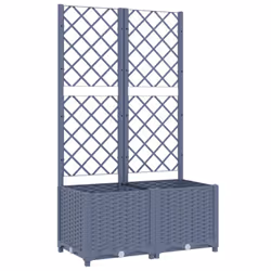 vidaXL Garden Planter with Trellis Plant Pot Flower Pot Planter Blue Grey PP